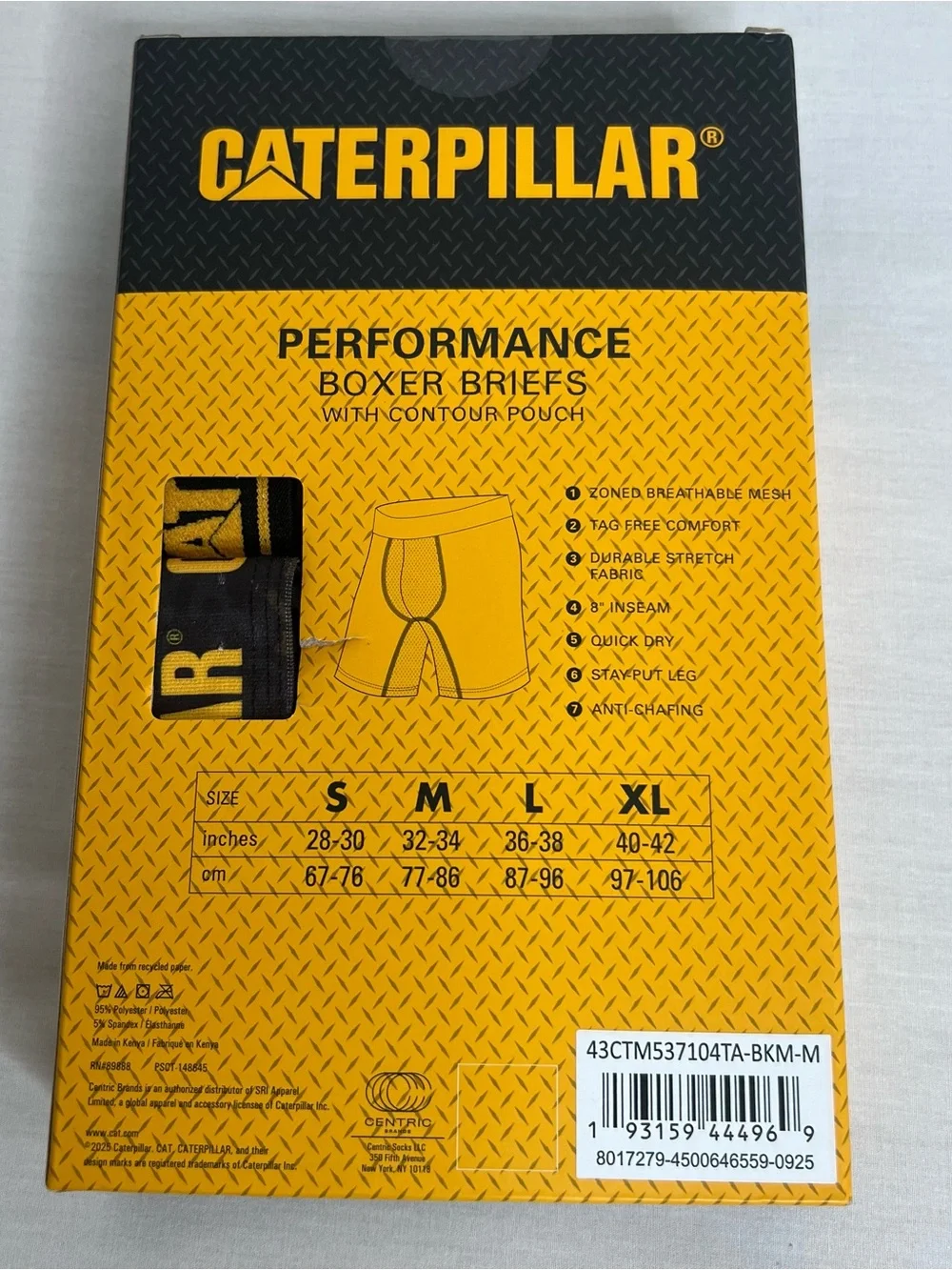 Cat 4 pack Performance Breathable Boxer Briefs - Black (Medium,with coutor pouch